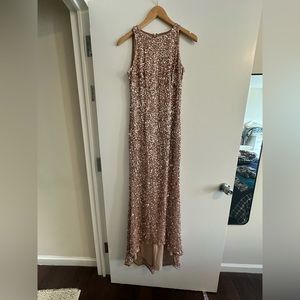 Gorgeous Rose Gold Adrianna Papell Sequin Gown